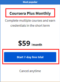 coursera 7-day trial