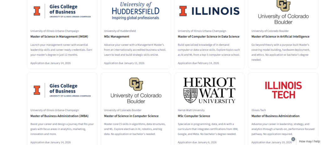 Coursera plus unviersities